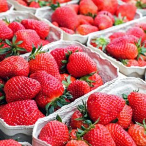 strawberries, fruit, market